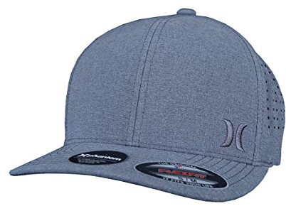 Hurley Herren Mütze - Phantom Warner Flexfit Fitted Baseball Cap, Black Heather/Black, L/XL