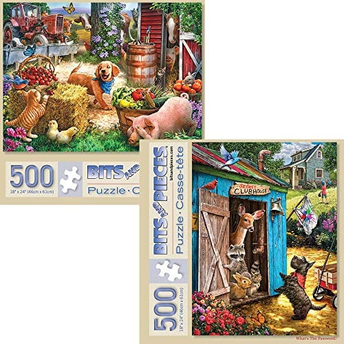 Bits and Pieces - Value Set Of Two (2) 500 Piece Jigsaw Puzzles For Adults - Each Puzzle Measures 18 X 24 - 500 Pc Jigsaws By Artist Larry Jones
