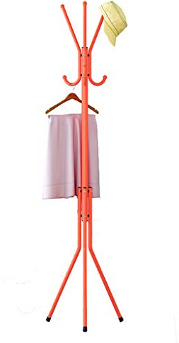 CQ-YMJ Porte-manteau en métal présentoir libre debout arbre de hall avec 6 crochets pour vêtements foulards sacs parapluie et chapeaux (Couleur : Orange)