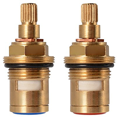 ZBLighting 1 Paire de robinets de soupape de Robinet à Cartouche à Disque et Tige en céramique de Rechange en Laiton, tournez G1 / 2 pour Le Robinet de Cuisine