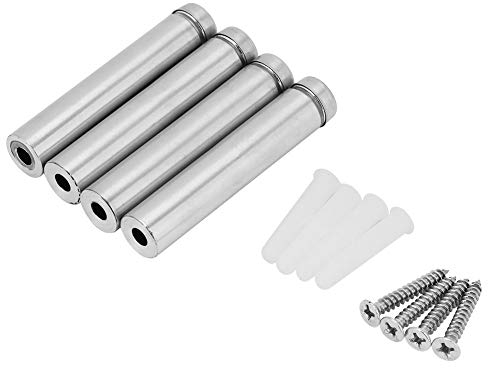 FTVOGUE 4 stücke Edelstahl Werbung Schraube Glas Abstandsbolzen Befestigungen Bolzen Halter Pin Nägel Schrauben Hardware Glas Befestigungen(12*80mm)