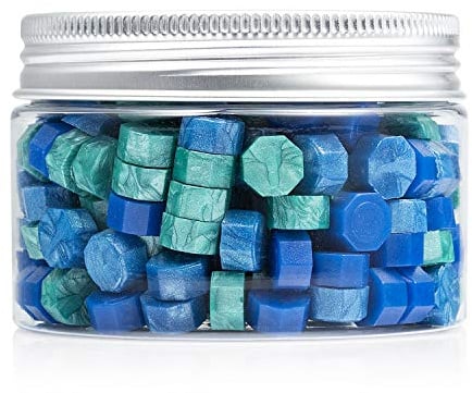 Mceal 200 Pieces Sealing Wax Beads Blue Mix Three Colors