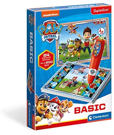 Clementoni Paw Patrol Patrulla Canina, con más de 200 Cuestiones para Responder. Un bolígrafo Que se Ilumina y Suena con Las respuestas incorrectas-Juguete niños 3 años (16334), Multicolor