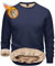 TACVASEN Herren Warme Fleece Pullover Sweatshirts Winter Langarm Shirts mit Fleecefutter (XXL, Schwarzblau)