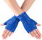 Xuhan Kurze elegante florale Spitzenhandschuhe für Frauen Handgelenklänge, 17,8 cm - Blau, Large