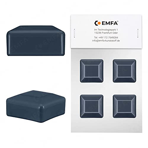 EMFA Capuchon pour Poteau carré 80x80 mm Anthracite 4 pièces Chapeau de clôture Tube Plastique 8x8 cm