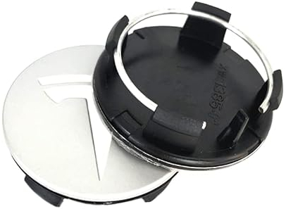 KOUNNENA 4 Stück Radnabenkappen Nabendeckel Felgendeckel Felgenkappen Radnabenabdeckung Radkappen 57mm Emblem Logo Abzeichen für Tesla Model S X 3 Y