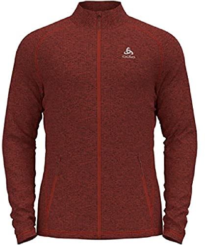 Odlo Herren Langarm Shirt mit Reißverschluss TENCIA, Ketchup Melange, S
