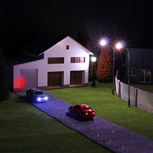 ZYWUOY Modellauto 1:75 Auto Geschenkset, 20er Pack, Mehrfarbig Modelleisenbahn Kopfbeleuchtetes Modellauto HO Landschaftslayout Landschaft