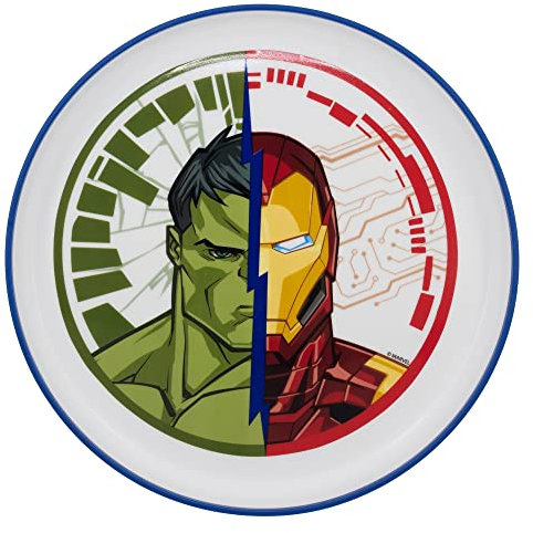 Plato infantil reutilizable bicolor con base antideslizante de Los Vengadores - Marvel