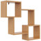 KUBUTKU Dekorativ Wandregal mit 3 Böden 78x71x18 Design Skandinavischer Modern für Wohnzimmer Küche Büro Schlafzimmer Badezimmer Hängeregal zur Präsentation Bücherregal (Erle)