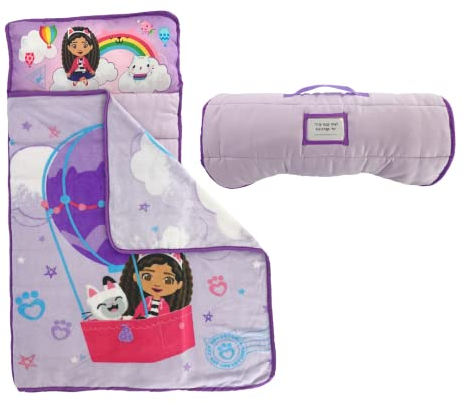 Franco DreamWorks - Tappetino morbido per la casa delle bambole di Gabby, con cuscino e coperta, perfetto per asilo/asilo/viaggio/sacco a pelo, 53,3 x 114,3 cm (prodotto ufficiale Gabby's Dollhouse)