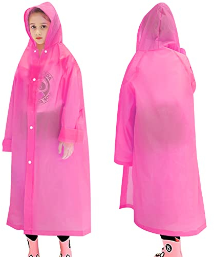 Skyzone Impermeabile per Bambini per Ragazze e Ragazzi, Poncho Leggero Antipioggia con Cappuccio, Riutilizzabile e Carino per Viaggi all'aperto, Arrampicata, Ciclismo e Campeggio