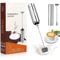 Milk Frother, Battery Powered Milk Frother Electric with Single&Triple Spring Whisk Heads and One Storage Tube, Handheld Coffee Frother Drink Mixer for Latte, Cappuccino, Hot Chocolate