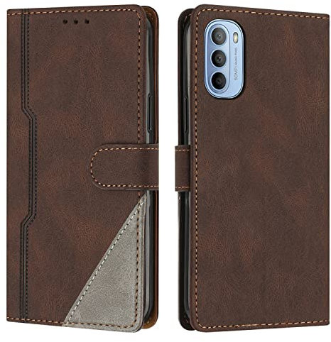 Radoo Cover per Motorola Moto G62 5G, Custodia in PU Pelle Portafoglio Flip Chiusura Magnetica Antiurto Funzione Scomparti, con Slot Schede Supporto Pieghevole per Motorola Moto G62 5G (Marrone)