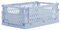 Brandsseller Boîte pliante M Panier à Provisions stable Corbeille de Transport empilable Caisse de Rangement - Bleu Clair