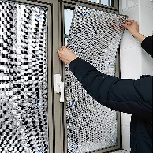 Zlovne Rückstandslose Sonnenschutz Folie,Fensterfolie Blickdicht,8 mm Dicke Dämmfolie,Sichtschutz Wärmeisolierung Dachfenster Innen oder Außen UV-Schutz für Büro und Haus (160x260cm/63 x102)