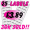 25 Iron on Name Labels Tags School Nursing Home Washable Printed Personalised