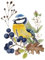 20 Servietten Herbst Blaumeise an Naturgesteck als Tischdeko. Papierservietten mit Motiv. Auch für Decoupage und Serviettentechnik 33x33cm