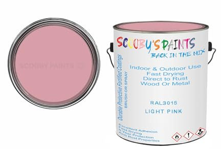 SCOOBYS PAINTS BACK IN THE MIX Anti Rust Direct to Metal Paint Protection prevents Corrosion indoor & Outdoor gloss Finish (250ML Tin, RAL3015 Light pink)