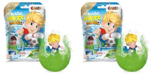 CRAZE INKEE SURPRISE FOOTBALL | Badekugel mit Überraschung, Kinder badebombe mit Saugnapf Fussball Spielerfigur, Pop Corn Duft, dermatologisch getestet (Packung mit 2)