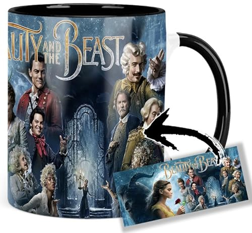Beauty And The Beast Emma Watson Dan Stevens A Tasse Innen & Henkel Schwarz Keramikbecher Mug