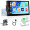 CAMECHO Carplay Autoradio 1 Din mit Android Auto Mirror Link, 7 Zoll Touch Auto Radio mit Bluetooth Freisprecheinrichtung FM Radio USB/AUX EQ Lenkradfernbedienung Rückfahrkamera MIC