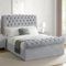 Blisswood Upholstered Gas Lift Up Bed Frame With Storage, Ottoman Storage Bed, Velvet Double Bed Frame, Ottoman Bed With Wooden Slats, (4ft6 Grey Double 135 x 190, No Mattress)