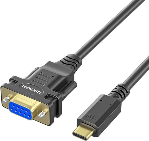 OIKWAN USB-C a RS232 DB9 9pin adattatore convertitore cavo seriale femminile con chipset FTDI per Windows 11.10, 8.1, 8, 7, Vista, XP, 2000, Linux e Mac OS X 10.6 (10ft)