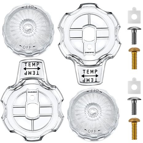 Dreyoo 2 Stück Ersatz für MXT11 Temperatur- und Volumengriffe, kompatibel mit Mixet-Wannen- und Duschknauf, Ersatz-Acryl-Dusch-Lautstärkeregler, Badewanne, heiß und kalt, Temperaturregelungsteil