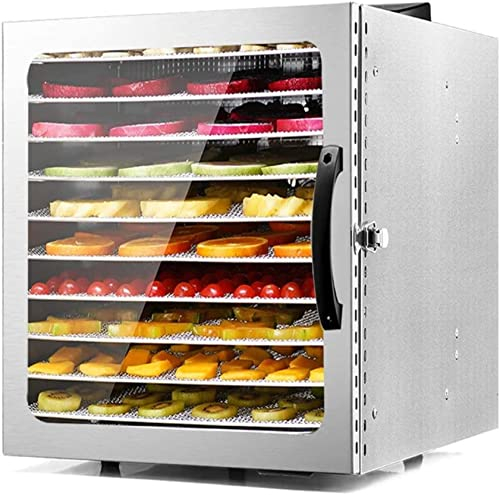 Essiccatore per alimenti a 10 vassoi, snack in acciaio inossidabile, essiccatore per disidratazione, frutta, verdura, erbe, carne