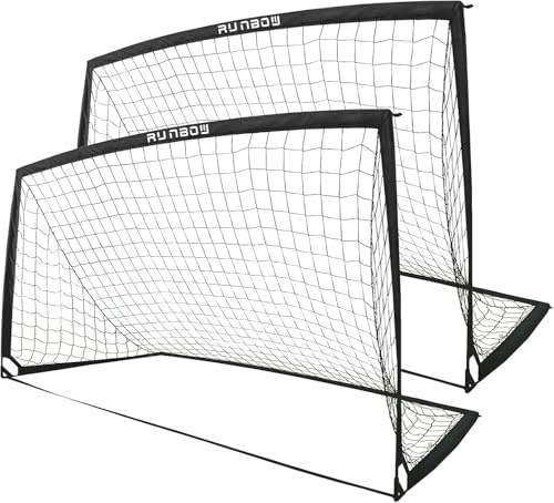 274 x 152cm Kinder Fußballtor, Faltbar Outdoor Übung Fußballnetz für Garten | klappbar Jugend Indoor fußball tor Sport Spiele erwachsene Training Fussballtor mit Carry Bag für Weihnachten Geschenke
