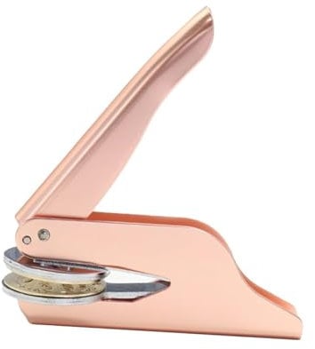 Custom Embosser Siegelstempel, Handprägestempel, personalisierter Siegelstempel für Hochzeitseinladungen mit Ihrem Logo für Bücher, Umschläge, Servietten (Rosa)