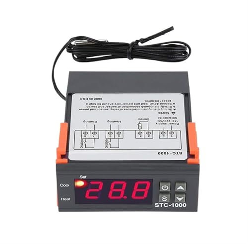 Termostato digital LED STC-1000 for incubadora, controlador de temperatura, termorregulador, relé de calefacción y refrigeración, 1 unidad, CC de 12 V, 24 V, CA de 110 a 220 V(AC110V-220V)