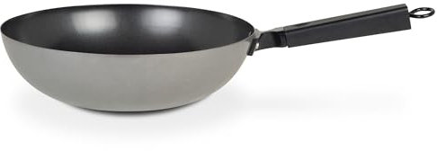 GSW Wokpfanne Mandarin, Karbonstahl Wokpfanne Induktion, Tiefe Pfanne mit langlebiger Antihaftbeschichtung, Wok Pfanne Kratzfest für alle Herdarten geeignet, 30 cm