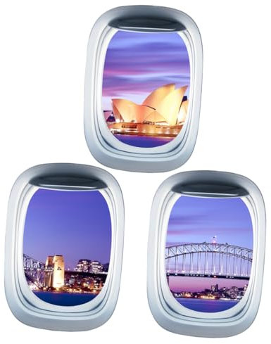 NUOBESTY 1 Juego Vinilos Decorativos De Ventana De Páginas De Paisaje Y Removible Paredes De Ventana Simulada Interiores 3 Hojas