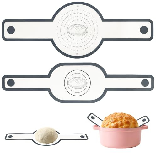 Brot Backen Zubehör, 2 Stück Sauerteig Zubehör, Silikon Backmatte | Geeignet für Brotbacktopf, Wiederverwendbar, Antihaftbeschichtet Und Leicht Zu Reinigen