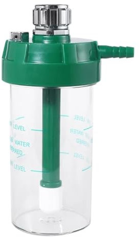 SRKATI Regulator 200ml dry humidifier bottle compatible with oxygen regulator O2 pressure gauge upper