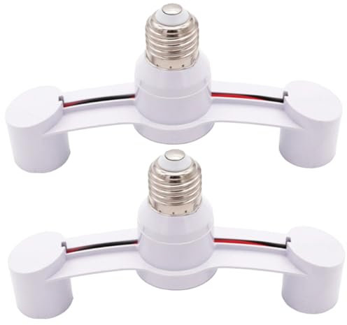 DAGLLGEW Lot de 2 répartiteurs de Douilles, Design 2 en 1, rallonge Douille E27, idéal pour Les Ampoules LED, rallonge Douille d'ampoule, Adaptateur Prise Courant, d'ampoule