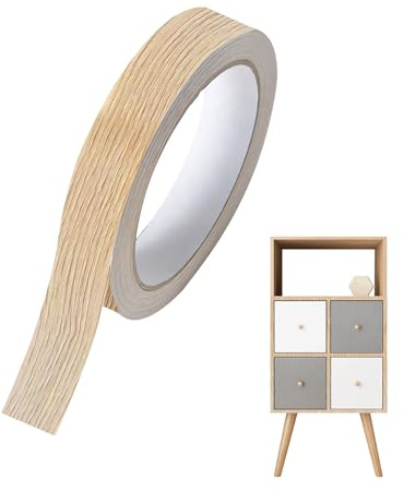 Worktop Edging Strip,1PCS 18mm x 10m Self-Adhesive Furniture Edging Strip, Wood Veneer Trim Pre Glued Edge Banding for Shelves Panels Kitchen Furniture Worktop Cabinet Restoration Repair Tape