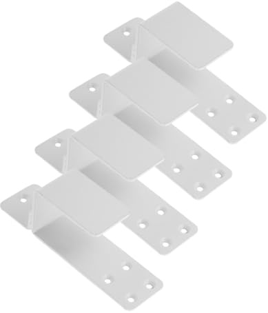 Angoily Supports de Barricade de Porte Robustes Lot de Supports U pour Barres de Sécurité Coulissantes Fixation Lourde pour Portes Entrée Garage et Grange Accessoires Blancs pour Renfort