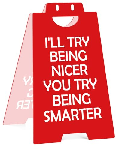 Funny Office Desk Sign Humorous Sign for Colleague Mentor Leader Manager Boss Sarcastic Gifts for Coworker Employee Teacher Friends Funny Worker Gift Cubicle Decoration Red Plaque