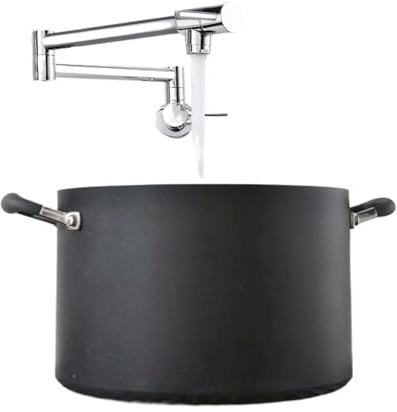 Robinet Cuisine Pliable Robinet de cuisine mural en laiton, robinet remplissage casserole, lavabo rotatif extensible, pivotant et pliable, rétractable(Chrome)
