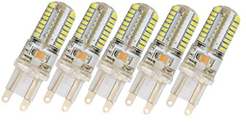 5x G9 3 Watt LED Lampe LED Energiesparlampe Silikonüberzogen bruchsicher Leuchtmittel 230 Volt 6400K Kaltweiß 5er Set