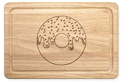 Chocolate Brillante Vidriado Aro Rectangular Tabla para Picar de Madera