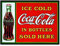 Ice cold coca cola in bottles sold here retro shabby chic vintage style picture metal wall plaque sign fridge magnet