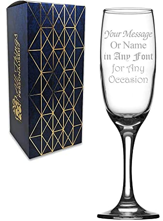 Personalised Engraved Imperial Champagne Flute, Gift Boxed, Personalise with Any Message for Any Occasion