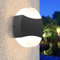 LED Aussenleuchte rund schwarz 10W warmweiß Aussenwandleuchte flach up&down Aussenlampe 1520 DUO
