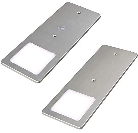 kalb | LED Unterbauleuchten silber 5W- sehr flache Küchenleuchte mit Touch-Dimmfunktion Einbaustrahler Einbauspot, Auswahl:2er Set neutralweiss