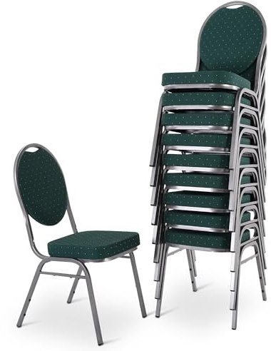 MACOShopde by MACO Möbel Raburg Stapelstuhl 10er Set David - stabil bis 150 kg in GRÜN, Gewerbequalität + stapelbar für: Konferenz, Seminar, Wartezimmer, Bankett, Behörde, Schule/Uni & Gastro/Hotel